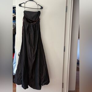 Zara Brown Strapless Dress